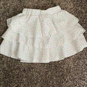 Charming White Floral Kids Skirt